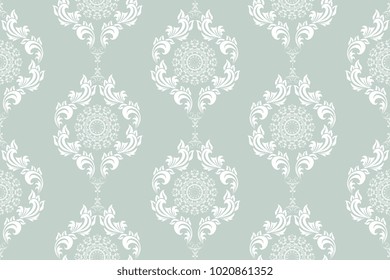 Seamless wallpaper pattern. Seamless ornament on background. Floral ornament on background.  Wallpaper pattern