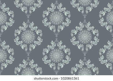Seamless wallpaper pattern. Seamless ornament on background. Floral ornament on background.  Wallpaper pattern