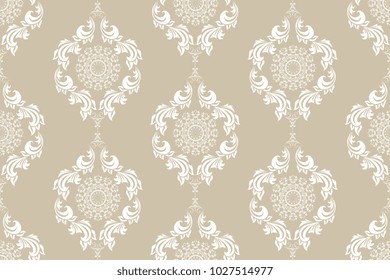 Seamless wallpaper pattern. Seamless ornament on background. Floral ornament on background.  Wallpaper pattern