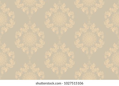 Seamless wallpaper pattern. Seamless ornament on background. Floral ornament on background.  Wallpaper pattern