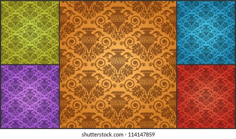 Seamless wallpaper pattern, ornament, vector