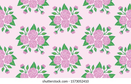 Seamless wallpaper pattern for rose flower art.