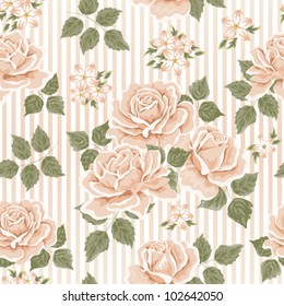 Seamless wallpaper pattern with roses