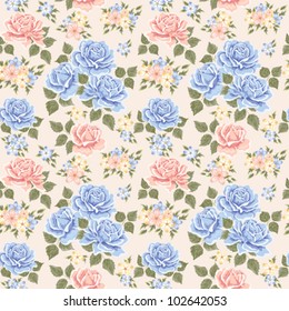 Seamless wallpaper pattern with roses