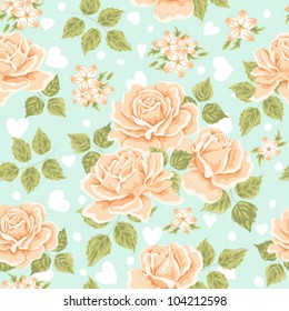 Seamless wallpaper pattern with roses