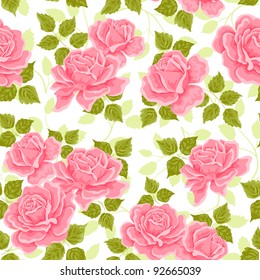 Seamless wallpaper pattern with roses
