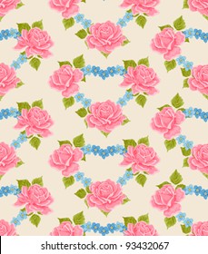 Seamless wallpaper pattern with roses