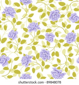 Seamless wallpaper pattern with roses, vector illustration