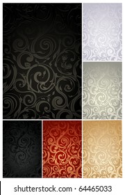 Seamless Wallpaper Pattern, set of six colors