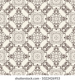 Seamless wallpaper pattern in vintage style. Seamless floral ornament on background. Seamless pattern for your design. Wallpaper pattern