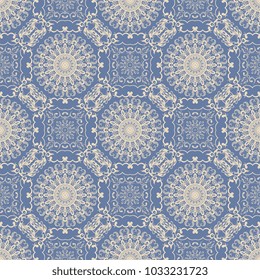 Seamless wallpaper pattern in vintage style. Seamless floral ornament on background. Seamless pattern for your design. Wallpaper pattern