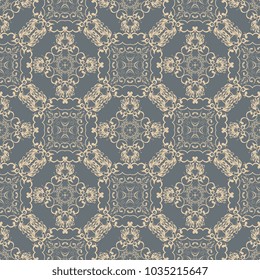 Seamless wallpaper pattern in vintage style. Seamless floral ornament on background. Seamless pattern for your design. Wallpaper pattern