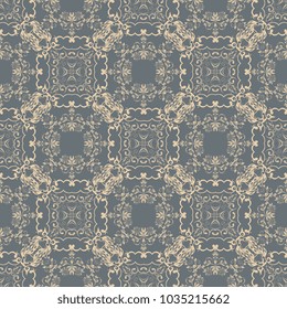 Seamless wallpaper pattern in vintage style. Seamless floral ornament on background. Seamless pattern for your design. Wallpaper pattern