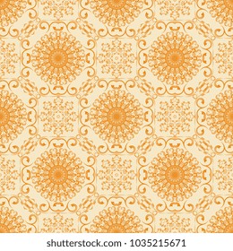 Seamless wallpaper pattern in vintage style. Seamless floral ornament on background. Seamless pattern for your design. Wallpaper pattern