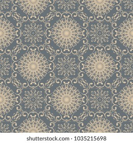 Seamless wallpaper pattern in vintage style. Seamless floral ornament on background. Seamless pattern for your design. Wallpaper pattern