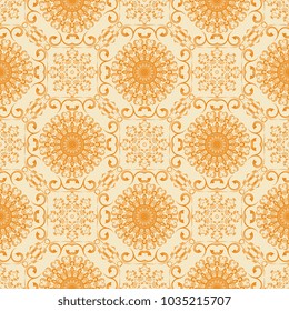Seamless wallpaper pattern in vintage style. Seamless floral ornament on background. Seamless pattern for your design. Wallpaper pattern