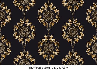 Seamless wallpaper pattern in vintage style. Seamless ornament on background. Floral ornament on background.  Seamless pattern for your design. Textile pattern. Wallpaper pattern