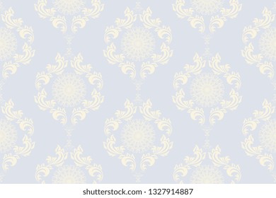 Seamless wallpaper pattern in vintage style. Seamless ornament on background. Floral ornament on background.  Seamless pattern for your design. Textile pattern. Wallpaper pattern