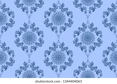 Seamless wallpaper pattern in vintage style. Seamless ornament on background. Floral ornament on background.  Seamless pattern for your design. Textile pattern. Wallpaper pattern