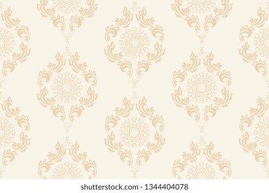 Nahtloses Tapetenmuster im Vintage-Stil. Nahtloses Ornament auf Hintergrund. Blumenornament auf Hintergrund.  Nahtloses Muster für Ihr Design. Textiles Muster. Bildschirmhintergrund