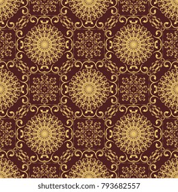 Seamless wallpaper pattern in vintage style. Seamless floral ornament on background. Seamless pattern for your design. Wallpaper pattern