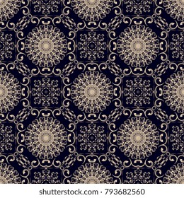 Seamless wallpaper pattern in vintage style. Seamless floral ornament on background. Seamless pattern for your design. Wallpaper pattern