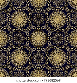 Seamless wallpaper pattern in vintage style. Seamless floral ornament on background. Seamless pattern for your design. Wallpaper pattern