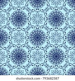 Seamless wallpaper pattern in vintage style. Seamless floral ornament on background. Seamless pattern for your design. Wallpaper pattern