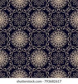 Seamless wallpaper pattern in vintage style. Seamless floral ornament on background. Seamless pattern for your design. Wallpaper pattern