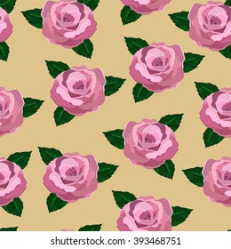 Seamless wallpaper pink roses