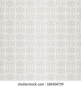 Seamless wallpaper retro pattern on white background, vector illustration