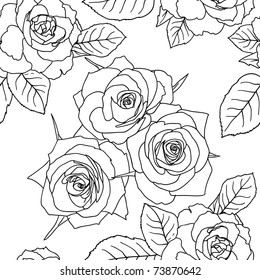 Seamless wallpaper with rose flowers
