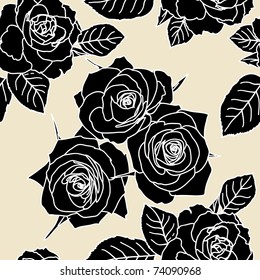 Seamless wallpaper with rose flowers