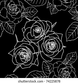 Seamless wallpaper with rose flowers