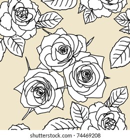 Seamless wallpaper with rose flowers