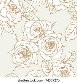 Seamless wallpaper with rose flowers