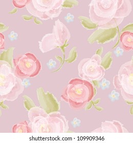 Seamless wallpaper rose pattern. Vector floral background