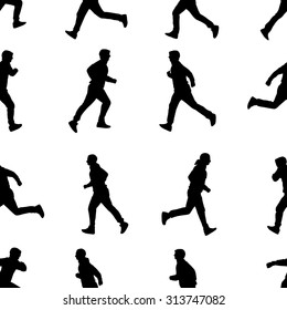 Seamless wallpaper for running vector silhouettes
