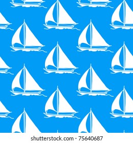 seamless wallpaper with a sailboat on the ocean waves