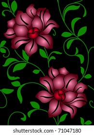 Seamless wallpaper  a seam with flower and leaves eps10