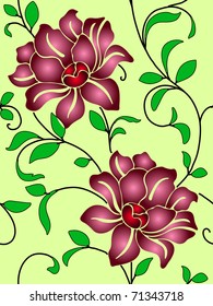 Seamless wallpaper  a seam with flower and leaves eps10
