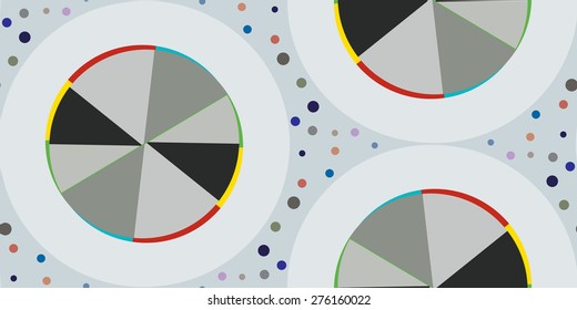 Seamless wallpaper of spinning discs over gray