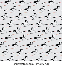 Seamless wallpaper stork. Vector illustration 