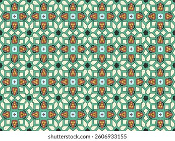 Seamless Wallpaper Textile Fashion Cloth Shape Decoration Symmetric Template Endless Interior Graphic Background Art Luxury Design Visual Geometric Tile Fabric Perspective Digital Texture Pattern.