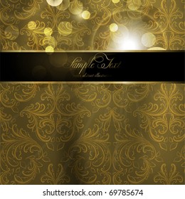 Seamless Wallpaper, Vector Background, Silk, golden