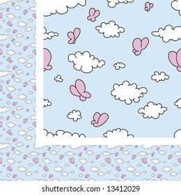 Nahtlose Tapete, Vektorgrafik von Wolken