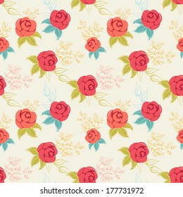 Seamless wallpaper vintage flower pattern background