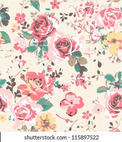 seamless wallpaper vintage rose pattern background