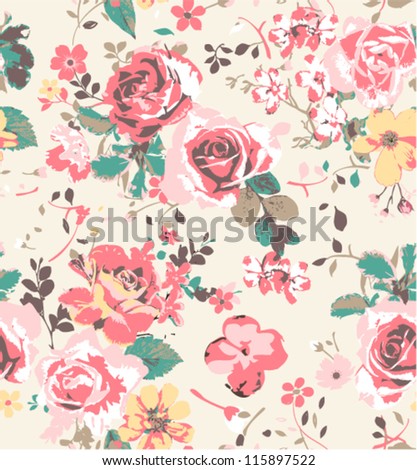 seamless wallpaper vintage rose pattern background