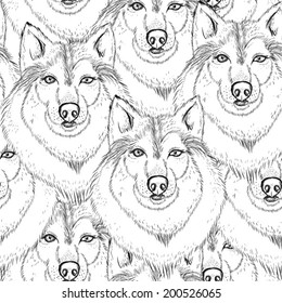 Seamless wallpaper, wrapper fabric nice fashion dog design.